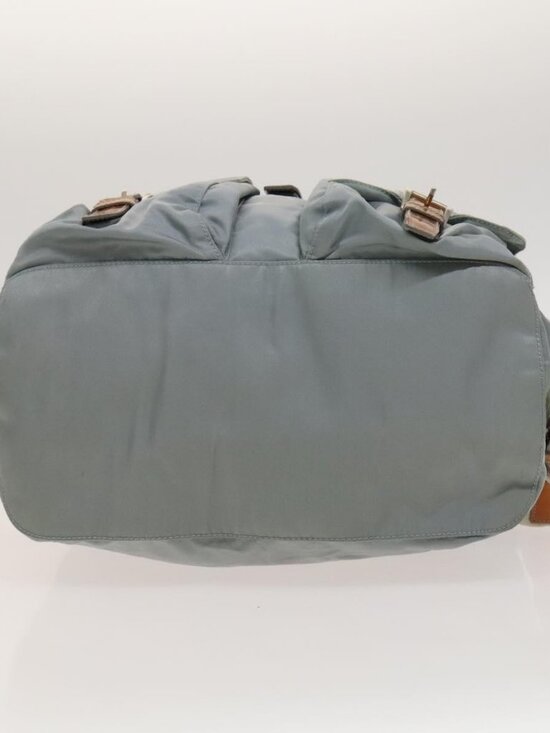 PRADA Backpack Nylon Light Blue Silver Auth 118295 main image 11